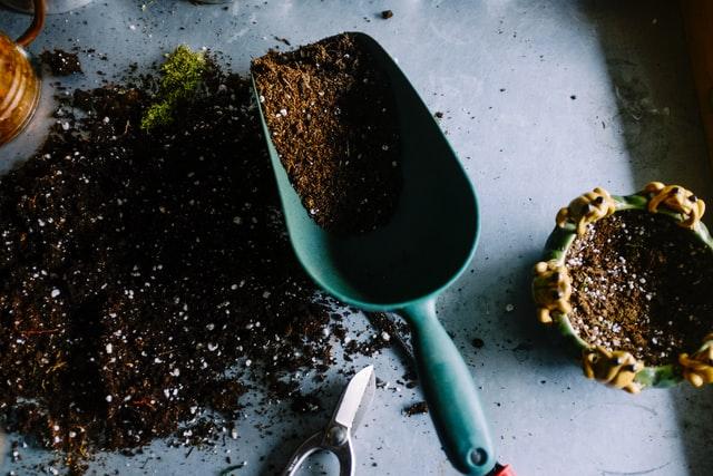 Gardening utensils and soil